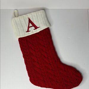 Red and White Holiday Stocking